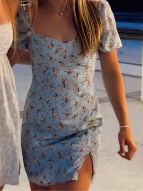 Altar'd State Blue Floral Mini Dress